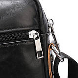 Чоловіча сумка через плече Натуральня шкіра Барсетка Чоловіча шкіряна сумка для документів планшет Чорна, фото 10