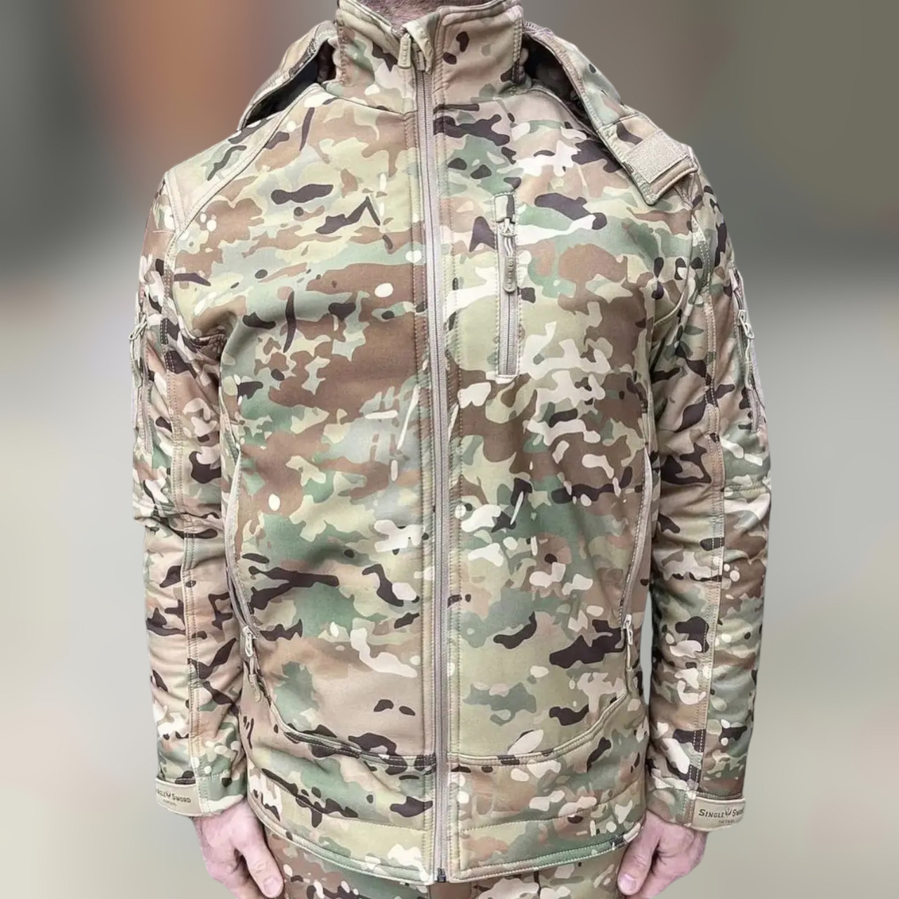 Куртка тактична зимова Softshell, Single Sword, Мультикам, розмір L, тепла зимова куртка для військових софтшел (153.20.0103)