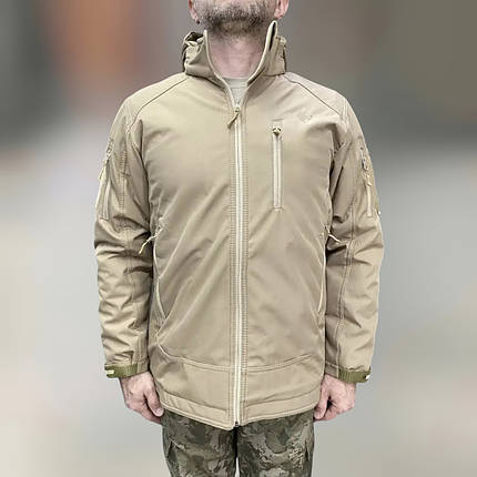 Куртка чоловіча зимова WOLFTRAP, Softshell, колір Бежевий, розмір L, зимова чоловіча куртка софтшелл, фото 2