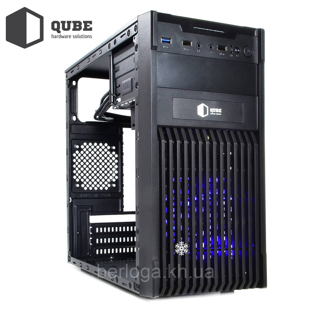 Корпус QUBE QB20A Black Blue LED (QB20A_WBNU3)