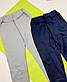 Спортивні штани на дівчинку, на зріст 116 122 см, тканина дайвінг, колір сірий і синій, фото 3