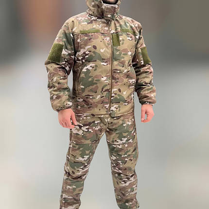 Зимовий костюм Softshell тактичний з мембраною на -20, Мультикам, розмір M, костюм софтшелл зима для військових, фото 1