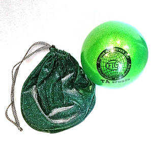 М'яч 17 см для художньої гімнастики в чохлі зелений, фото 2