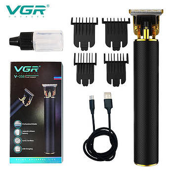 Акумуляторна машинка для стрижки волосся VGR V-058 Професійний Тример для окантування бороди та вусів