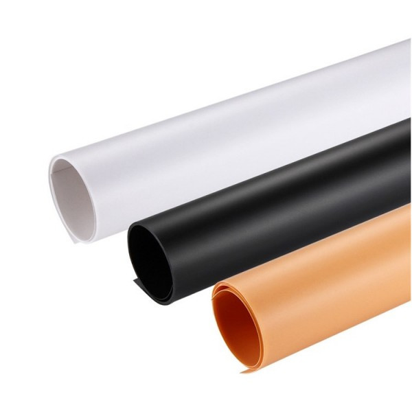 Фотофон ПВХ набір 74x36 см білий чорний жовтий Puluz PKT5201, фото 1