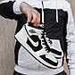 Чоловічі високі кросівки Nike Air Jordan 1 Retro (чорно-білі) класні молодіжні демісезонні кроси 1392, фото 5