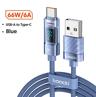 Кабель Toocki USB - Type-C з дисплеєм 6А 66W довжина 1 метр Q.C. 3.0 4.0 швидка зарядка і передача даних