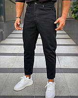 Люксові модні джинси мом для чоловіків, Базові сучасні штани чорного кольору