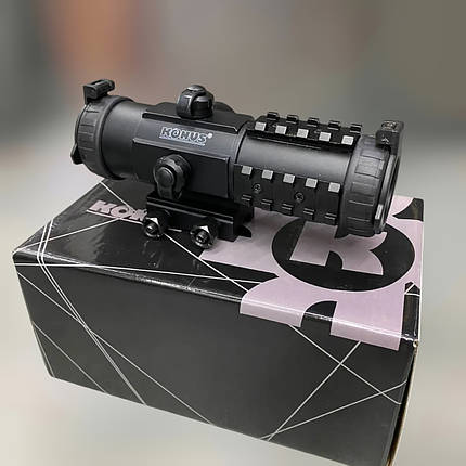 Приціл коліматорний KONUS SIGHT-PRO PTS2 3x30 (призматичний), 2.8 MOA, червона / синя точка, фото 1