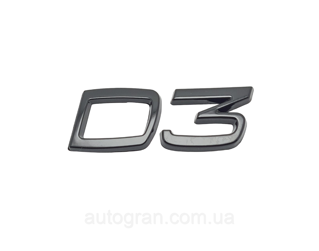 Емблема напис багажника Volvo D3 чорна