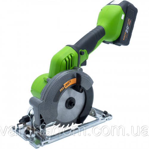 Акумуляторна дискова пила ProCraft PCA18 (Акумулятор 20 В, 4 А/год та Зарядний пристрій у комплекті), фото 1