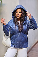 Демисезонная женская куртка Ткань: плащевка Лаке на 150 синтепоне Размер: 48-50; 52-54; 56-58; 60-62