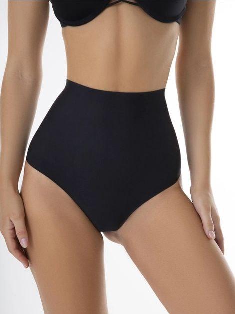 Високі труси стрінги жіночі моделюючі з утяжкою живота M L XL (46 48 50)  чорні, фото 1