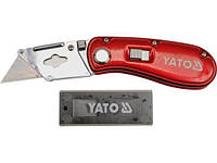 Нож складной с лезвием трапецией лезвие 61×33 мм + 5 запасных YATO YT-7534