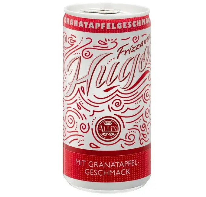 Шампанське Вино Напівсолодке Напівгазоване Фризанте Гранат Hugo Frizzante Granatapfel Allini 0.2 л Німеччина, фото 1