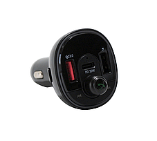 Трансмітер FM модулятор із зарядкою 4you Smart X4 (Bluetooth, PD 30W, QC3, 2USB, підсвічування) Black, фото 2