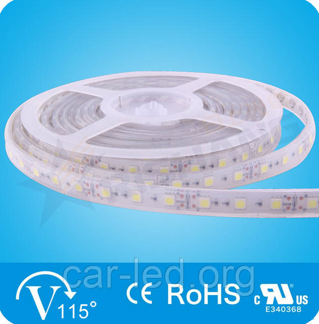 Синя стрічка світлодіодна 14,4W SMD5050 (60 LED/м) (blue) 470nm Waterproof IP68 Premium