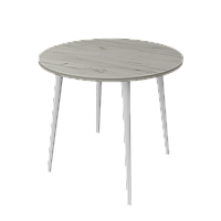 Круглый обеденный стол на белых деревянных ножках СЕТ 4 ф-ка Неман Ø780 мм