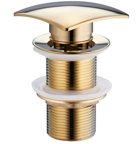 Донний клапан для раковини GOLD KLIK-KLAK CHROME без переливу, квадратний, фото 2
