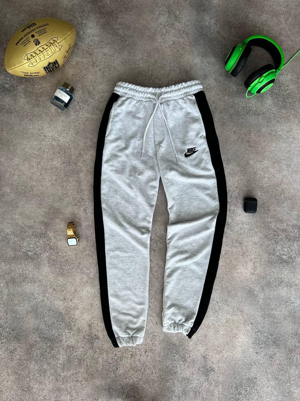 Спортивні штани чоловічі сірі осінь-весна оверсайз фірмові Nike (Найк)