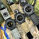 Тактичний водонепроникний (50 м) годинник з компасом Skmei 1356DCPK Desert Camo Tactic Compass, фото 7