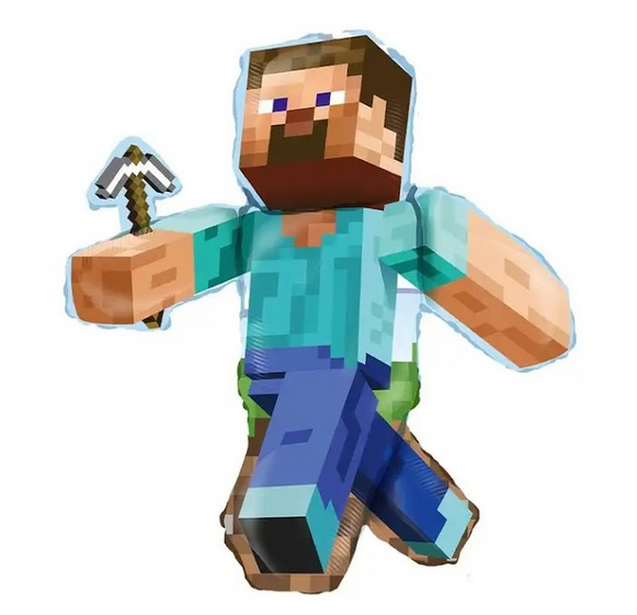 Фольгована куля "Майнкрафт / Стів" 70х42 см (Китай) в УП, фото 1