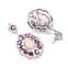 Срібні сережки з рожевим ОПАЛОМ і ГРАНАТОМ (натуральний), срібло 925 пр., фото 2