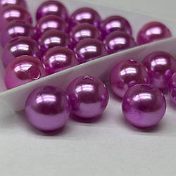 (20 грам) Намистини пластик Ø10мм - пурпурний