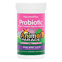 Пробиотики и пребиотики Natures Plus Animal Parade Probiotic, 30 жевательных таблеток Ягоды
