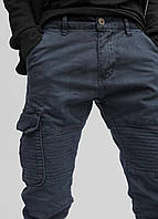 Мужские Штаны Карго джоггеры серо-синие (XS)