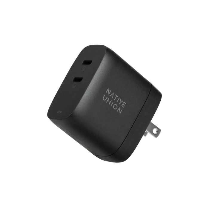 Зарядний пристрій для електроніки Native Union Fast GaN Charger PD 67W Dual USB-C Port Black