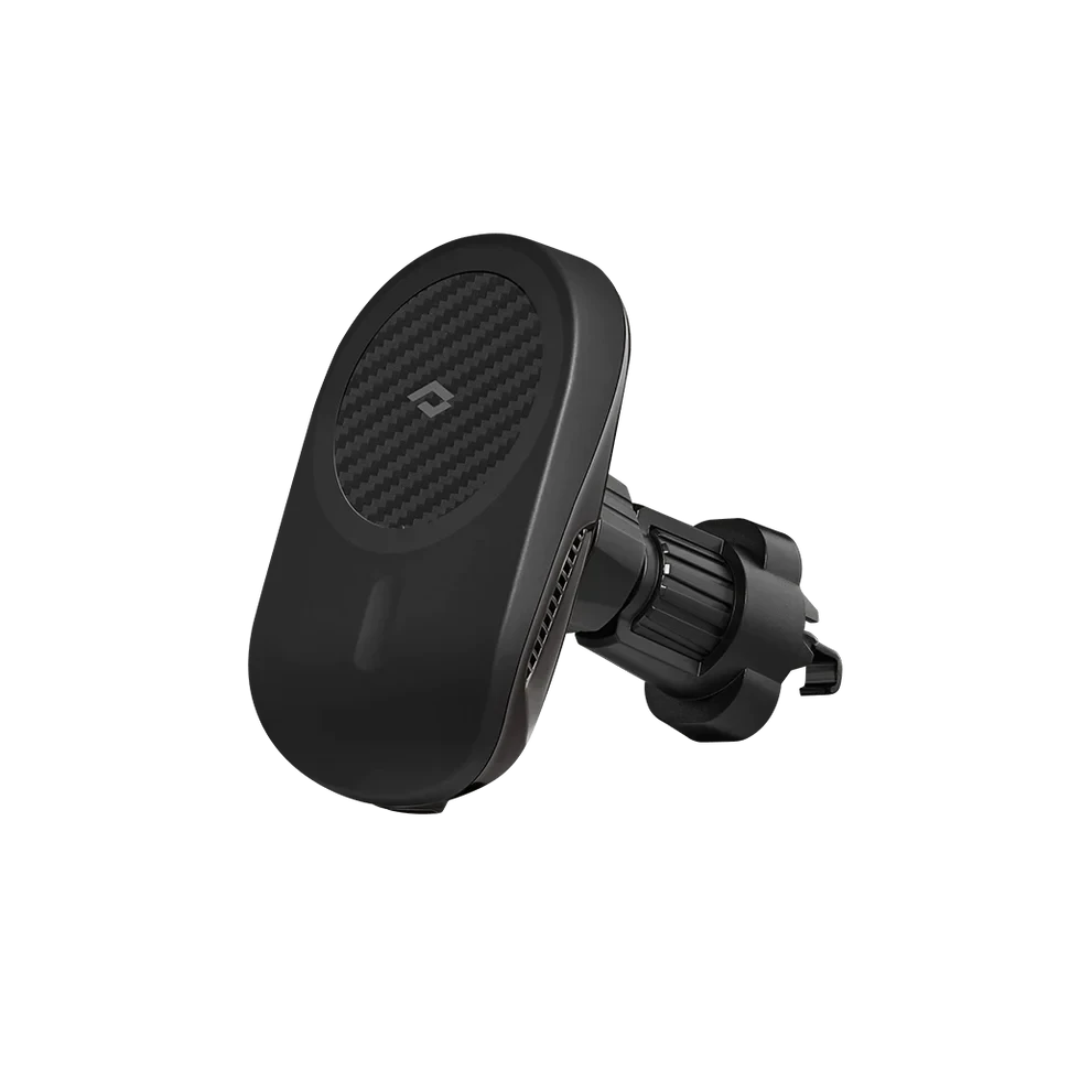 Магнітний автотримач з бездротовою зарядкою 15 Вт Pitaka MagEZ Car Mount Pro Car Vent Black (CM4001Q)