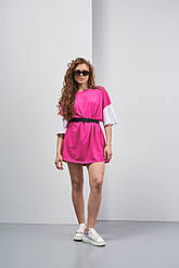 Сукня-футболка жіноча футболка подовжена з поясом zizi малинове