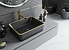 Умивальник (раковина) MEXEN CATIA BLACK MATT GOLD EDGE накладний, фото 3
