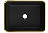 Умивальник (раковина) MEXEN CATIA BLACK MATT GOLD EDGE накладний, фото 6