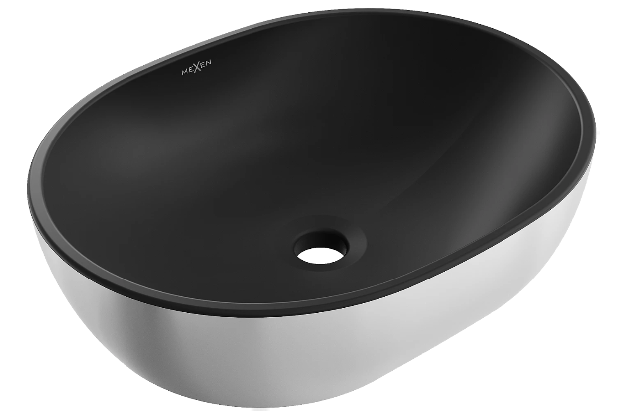 Умивальник (раковина) MEXEN VIKI SILVER BLACK MATT накладний *