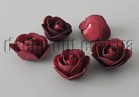 Голова темно-бордових троянд d 2,5-3,5 см із латексу/1 шт.
