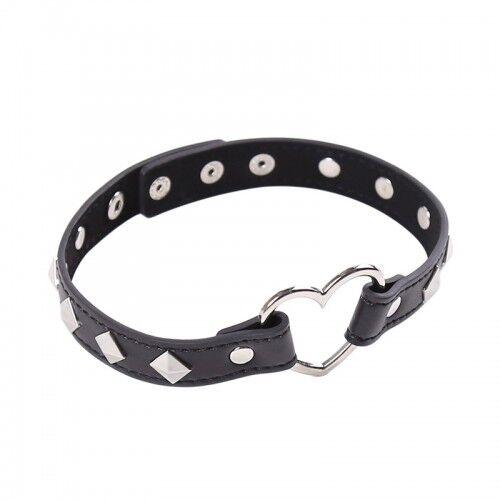 Ошейник "Collar with heart black metal" DS Fetish