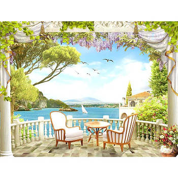 Картина за номерами Вид на Море з тераси 40х50 см RA73593 у коробці з акриловими фарбами