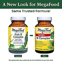 Комплекс витаминов группы б для детей от 5 лет MegaFood 30 таблеток, детские биодобавки для нервной системы