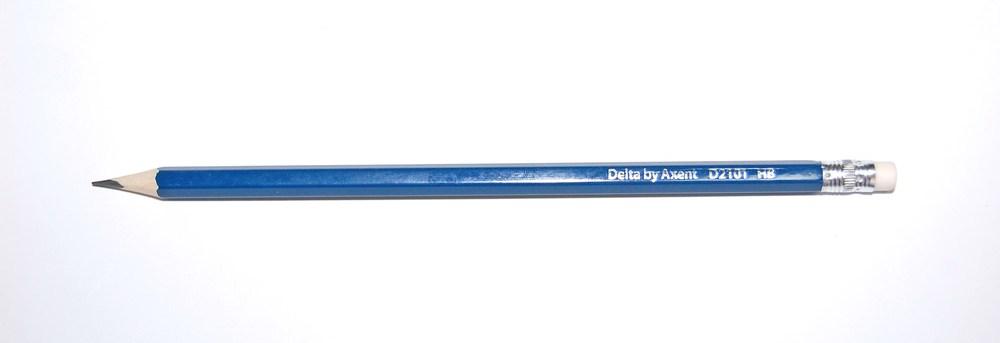 Олівець графітний Delta НВ з гумкою асорті корпус