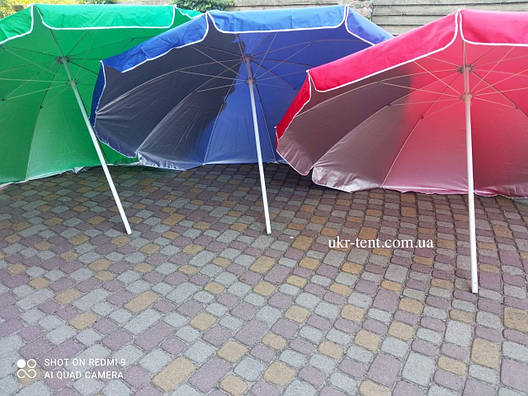 Торгова парасолька 3х2 метра з клапаном, срібло, фото 2