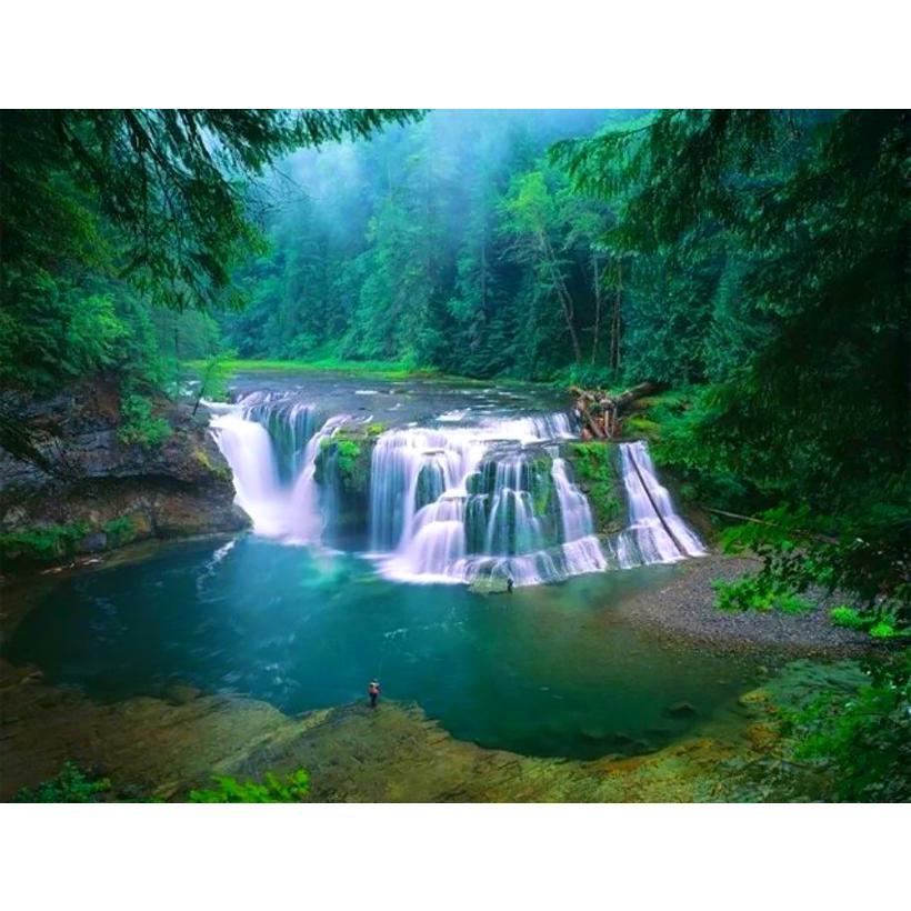 Картина за номерами Вид на великий водоспад з висоти 40х50 RA73509 у коробці з акриловими фарбами, фото 1