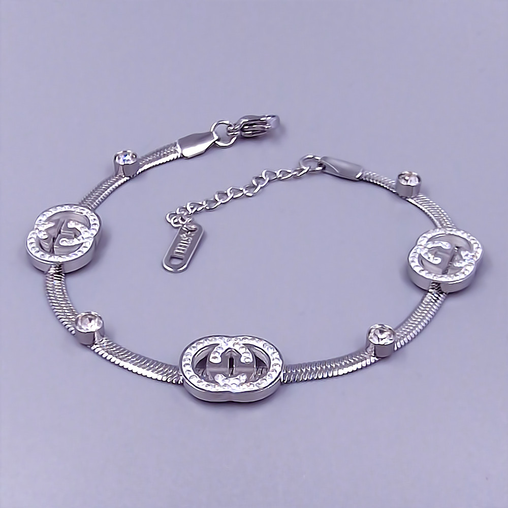 Браслет Stainless Steel. Сталь. Родій. Довжина: 17-20.5 см