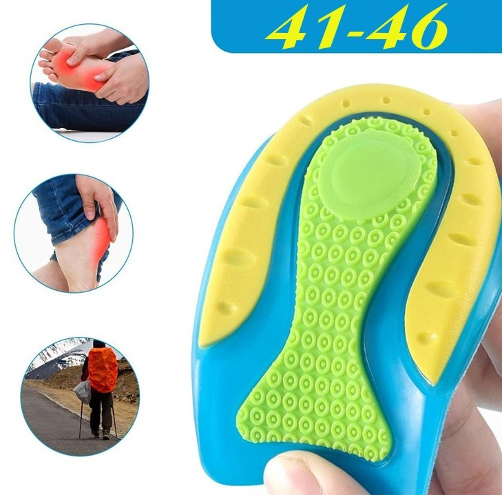 Ортопедичні силіконові амортизуючі устілки під п'яту Gel Insole Silicone Розмір 41-46, фото 1
