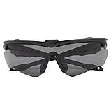 Окуляри захисні балістичні ESS Crossblade One Black with Smoke Gray Lense Black єдиний, фото 6