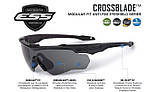 Окуляри захисні балістичні ESS Crossblade One Black with Smoke Gray Lense Black єдиний, фото 7