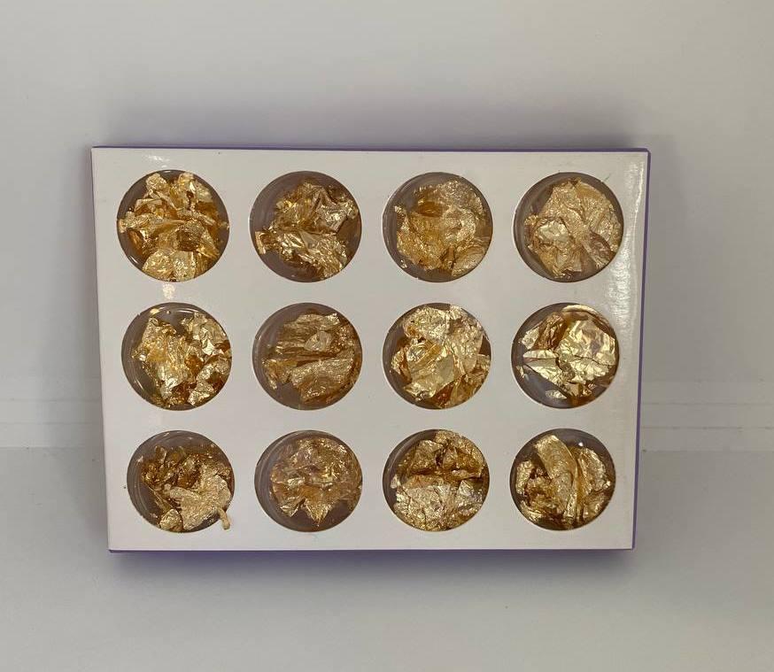 Набір фольги жатої для нігтів, 12шт/уп. (золото)
