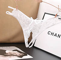 Трусики з відкритим доступом Floral (р. S/М/L, білий)