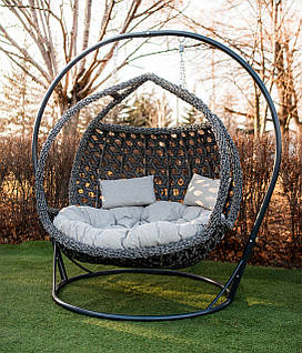 Крісло двомісне кокон Галант Люкс сірий Kompred uk128/3